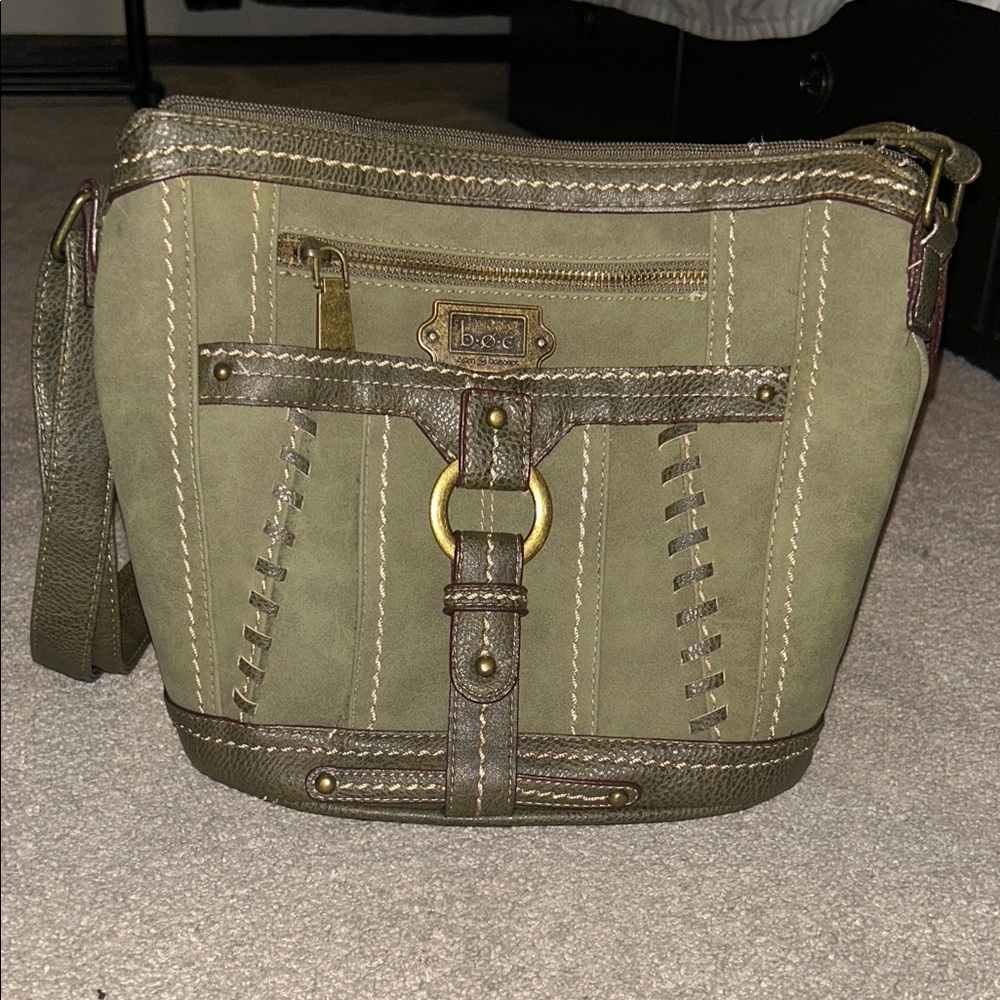B.O.C. Green and Gold Messenger Bag